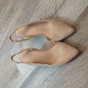 Light pink suede heels - 3 inches